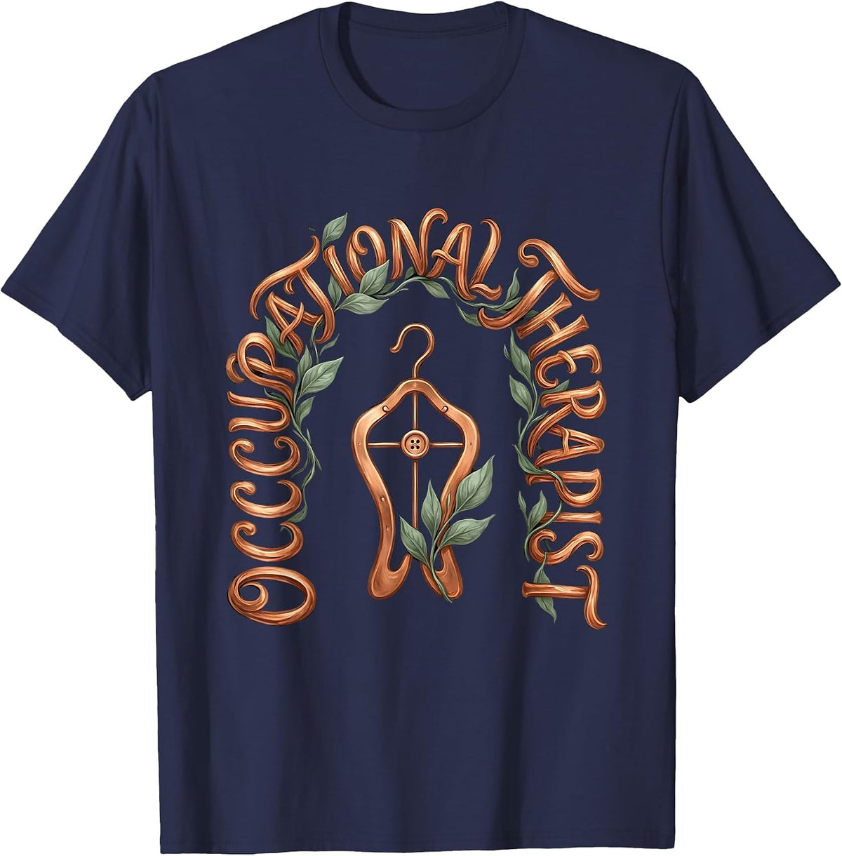 Occupational Therapist Boho Vintage OT Month Gift T-Shirt - Navy Blue