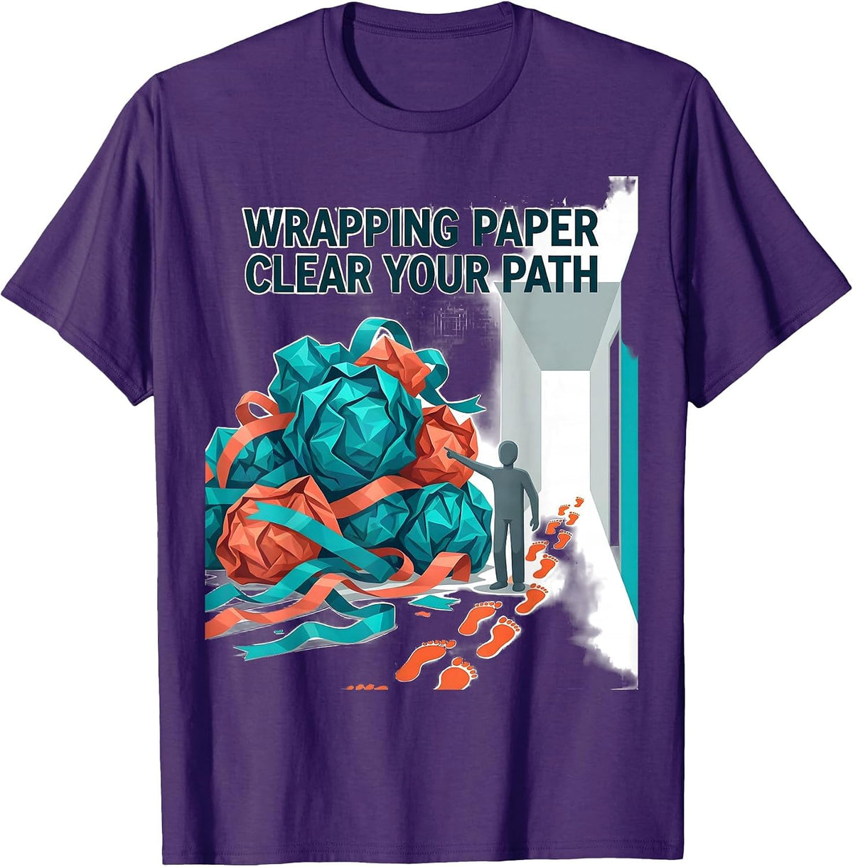 Men's Wrapping Paper Clear Your Path Funny Physical Therapist PT T-Shirt - Purple