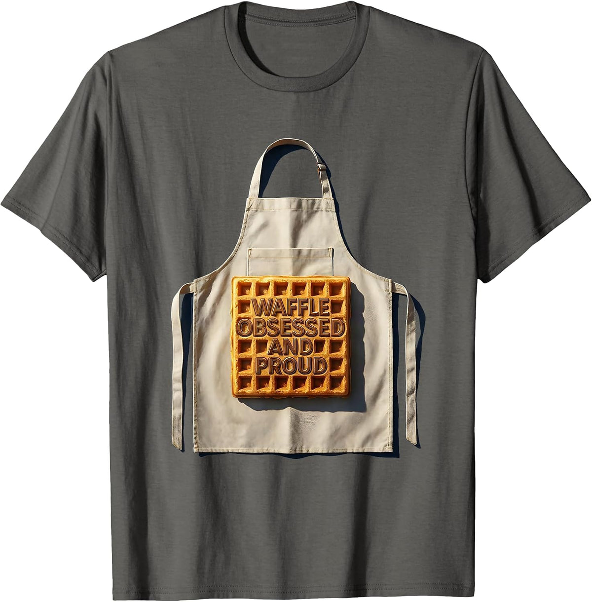 Men's Waffle Obsessed And Proud Foodie Design T-Shirt - Asphalt Grey