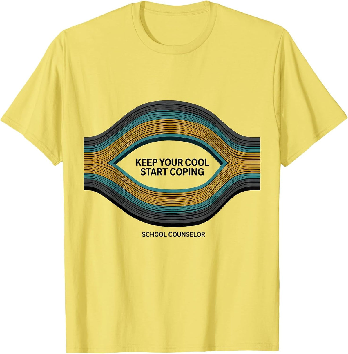 Men's Keep Your Cool Start Coping School Counselor T-Shirt - Lemon Yellow