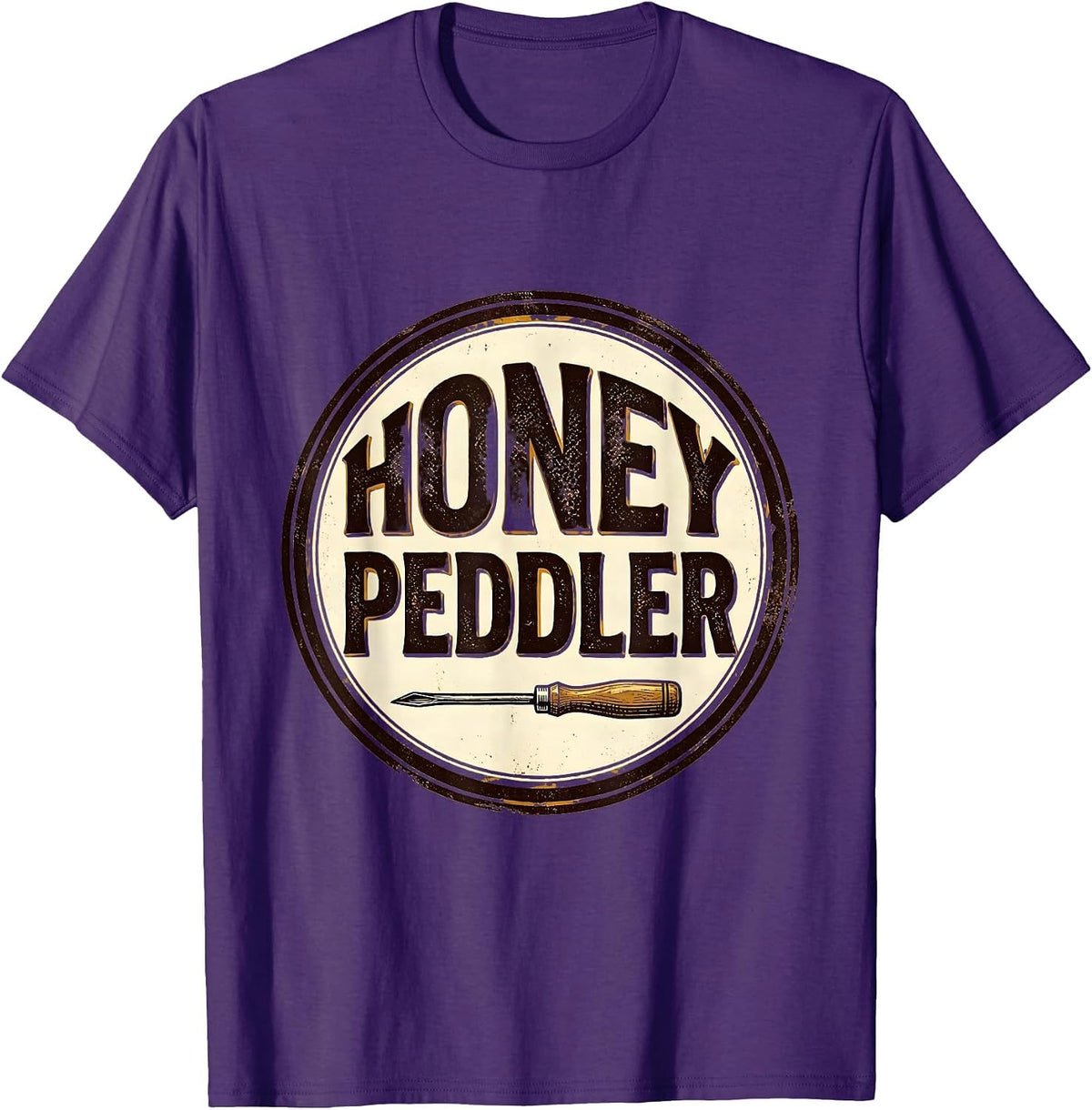 Honey Peddler Vintage Beekeeper Hobbyist Bee Pride T-Shirt - Purple