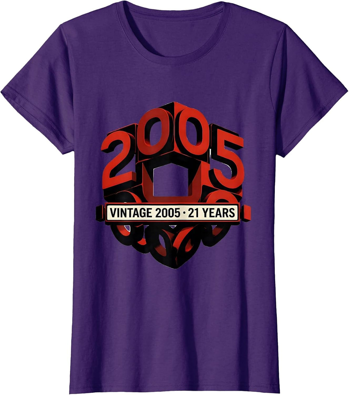 Women's Vintage 2005 · 21 Years Milestone Birthday Badge T-Shirt - Purple