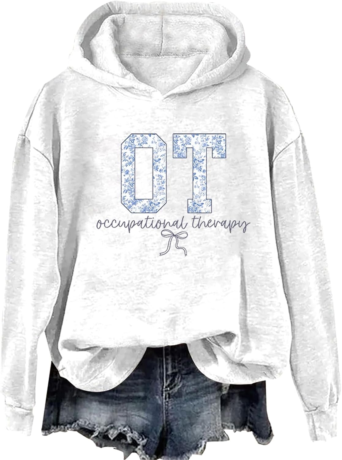 Occupational Therapy Sweatshirt & Hoodie Toile OT Shirt Long Sleeve - White