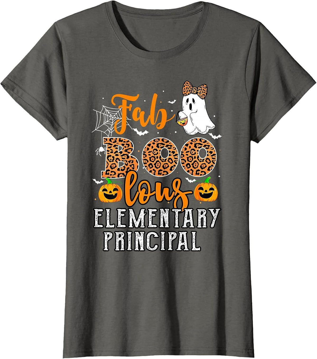 Leopard Halloween Costume Faboolous Elementary Principal T-Shirt - Asphalt Grey