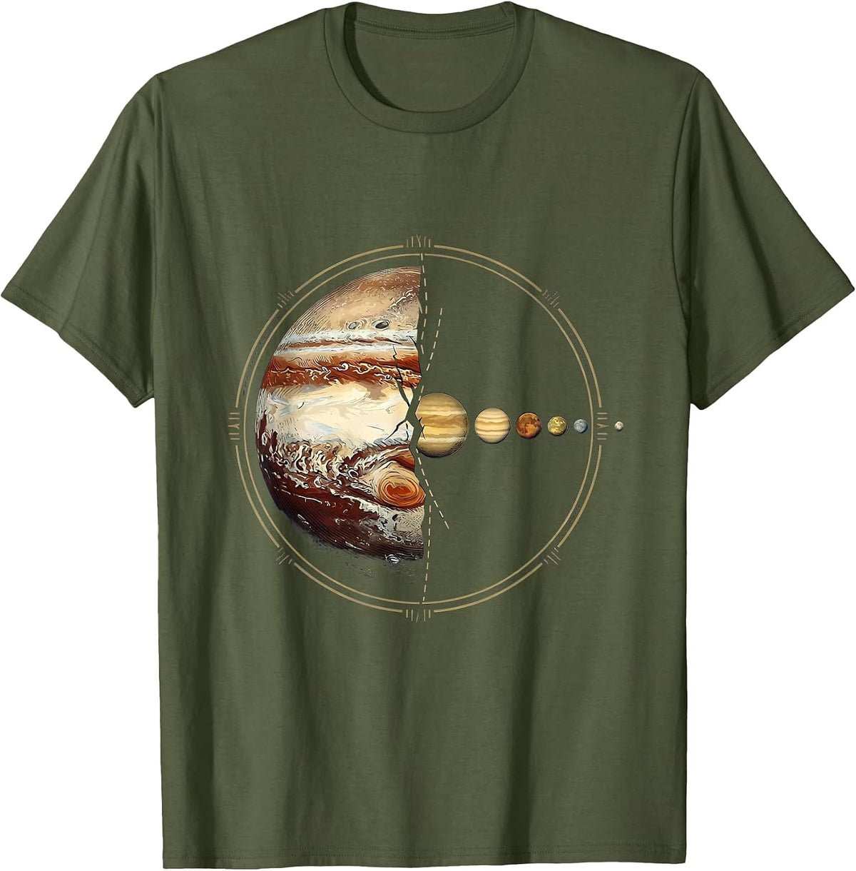 Pluto Crossing Planets Funny Space Science Humor T-Shirt - Olive Green