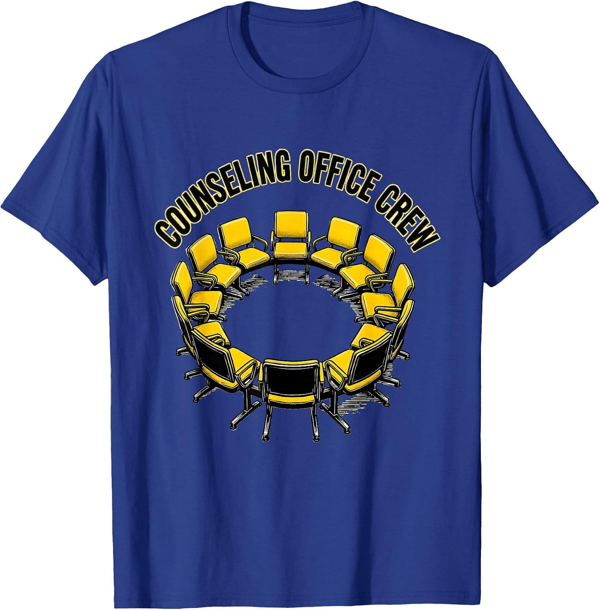 Men's Counseling Office Crew Retro Groovy School Counselor Humor T-Shirt - Royal Blue