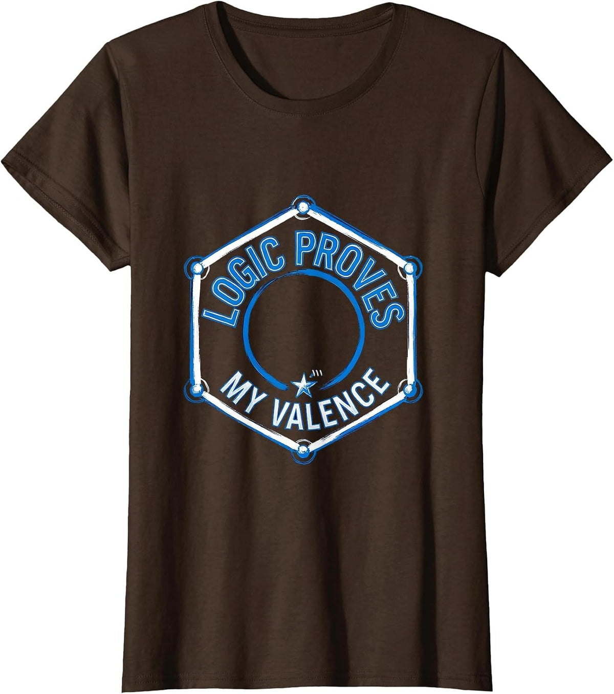 Women's Logic Proves My Valence Funny Chemistry Science Pun T-Shirt - Brown