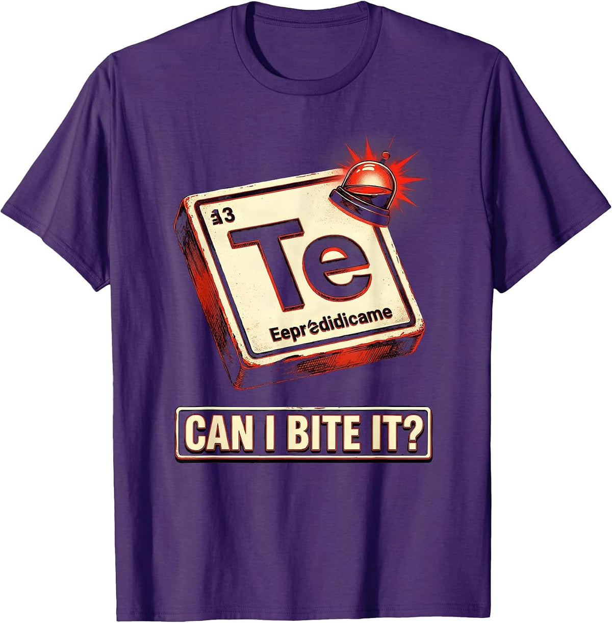 Men's Can I Bite It Funny Periodic Table Chemistry Teacher Science T-Shirt - Purple