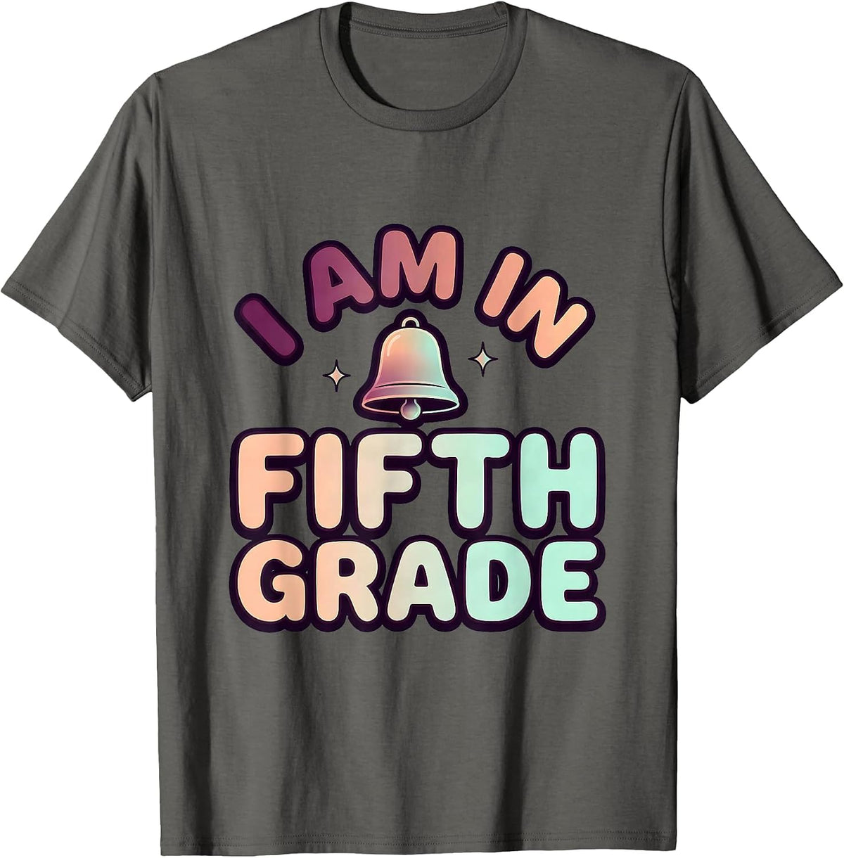 Men's I Am In Fifth Grade Girl Tie Dye Back to School T-Shirt - Asphalt Grey