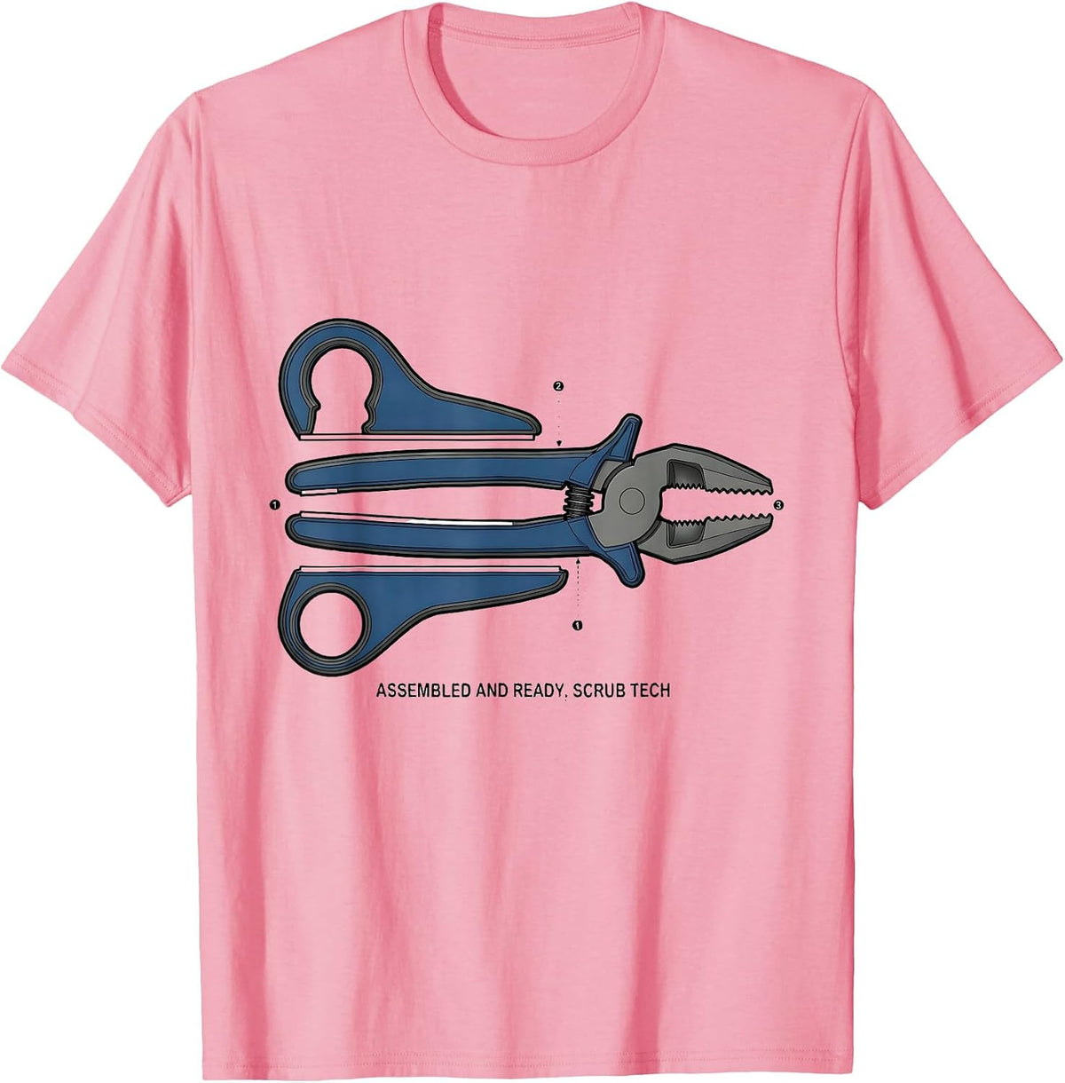 Men's Assembled And Ready Scrub Tech Surgical Technologist Humor T-Shirt - Pink