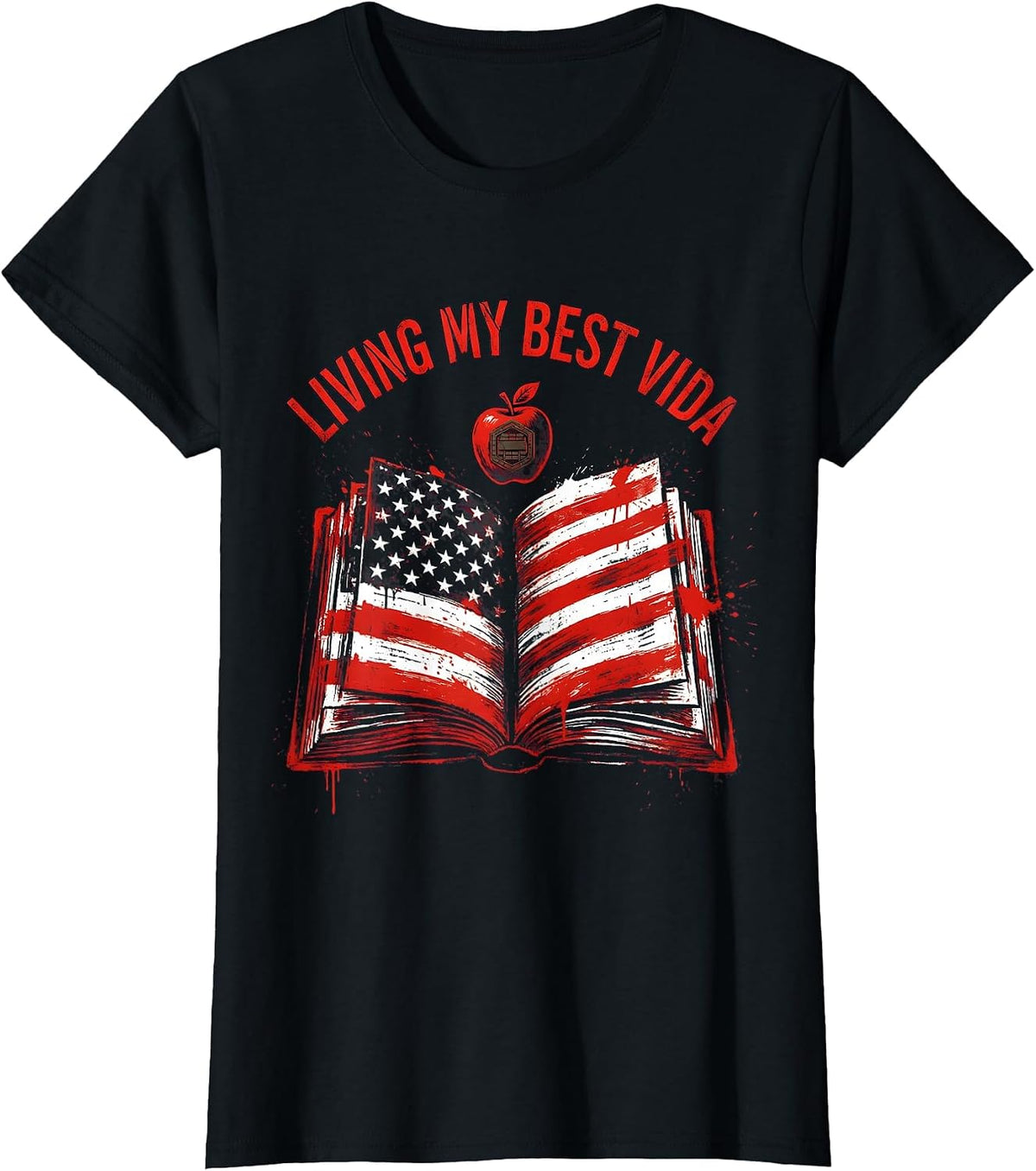 Living My Best Vida Spanish Teacher Design T-Shirt - Black
