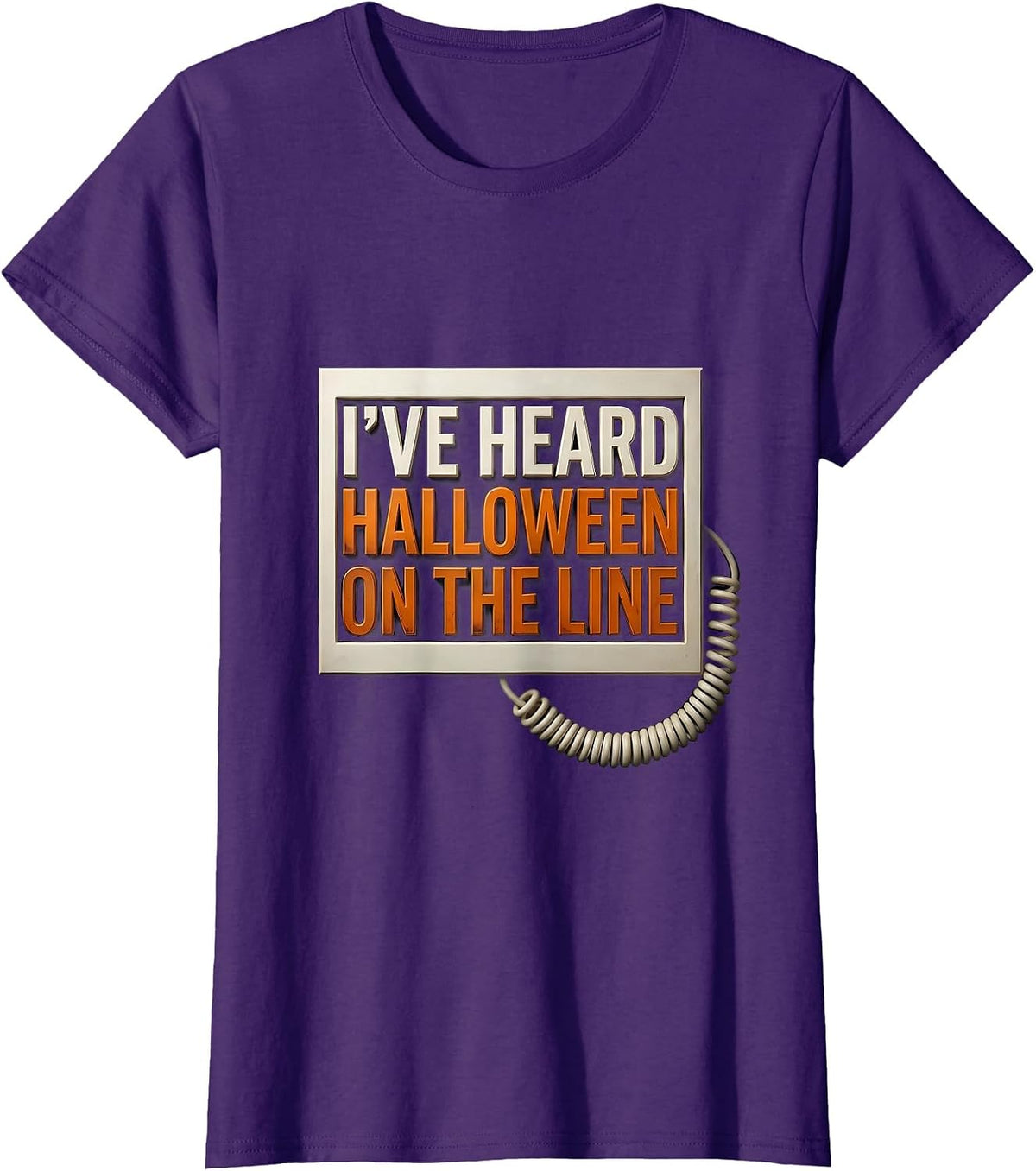 Women's I've Heard Halloween On The Line Funny 911 Dispatcher T-Shirt - Purple