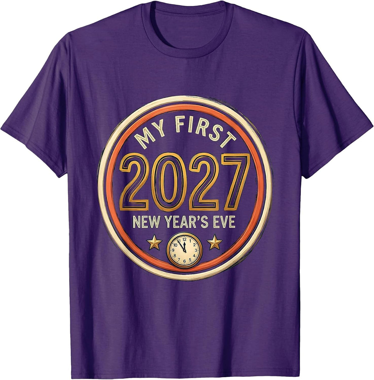 My First New Year's Eve 2027 Festive Baby Milestone Keepsake T-Shirt - Purple