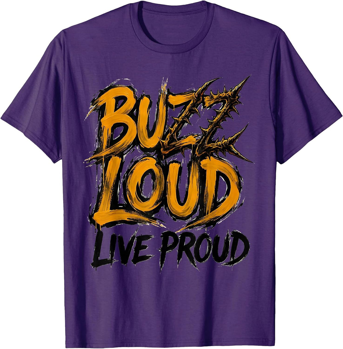Men's Buzz Loud Live Proud Bee Women Design T-Shirt - Purple