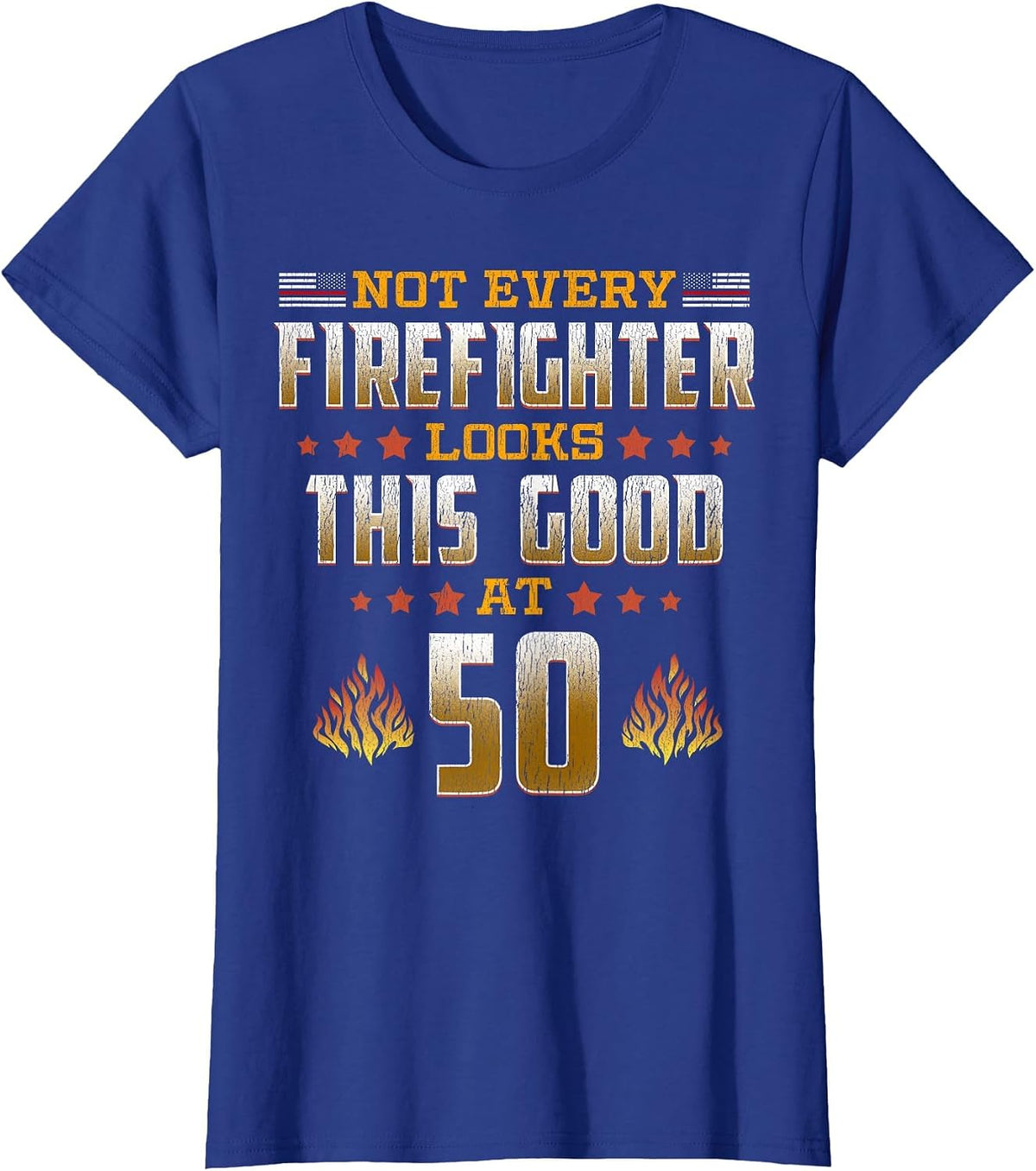 Fireman 50th Birthday T-Shirt - Royal Blue