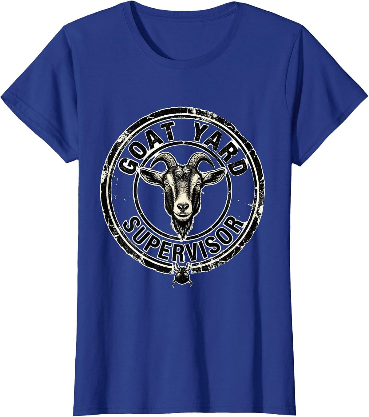 Women's Goat Yard Supervisor Funny Goat Lover Farm Animal Humor T-Shirt - Royal Blue