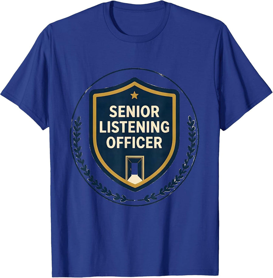 Senior Listening Officer School Counselor Student Services T-Shirt - Royal Blue