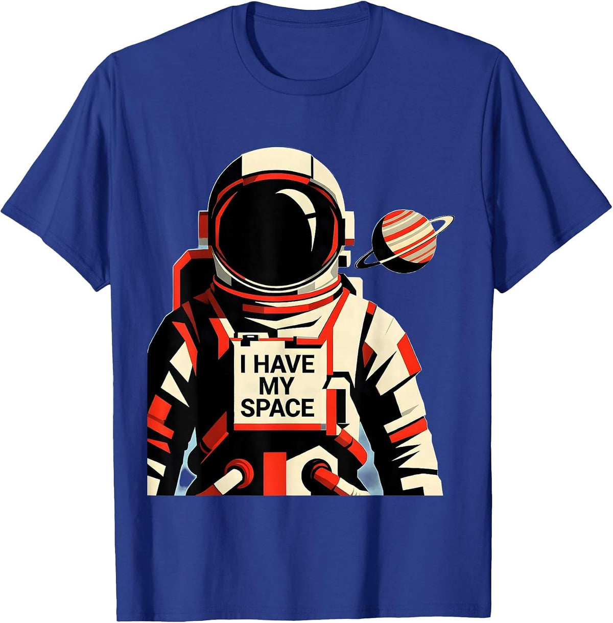 I Have My Space Geometric Astronaut Humor Science Lover Gift T-Shirt - Royal Blue