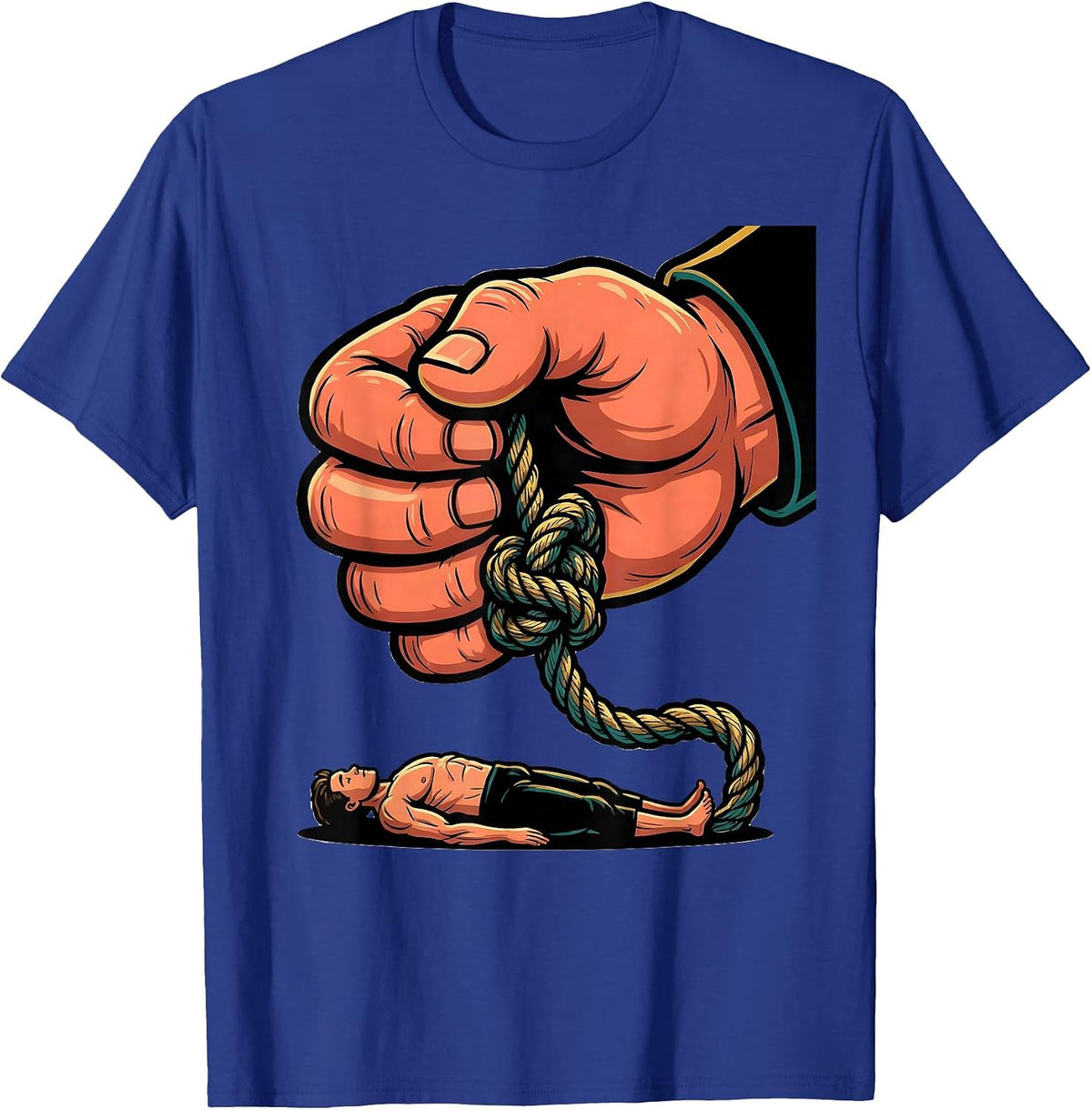 Exaggerated Practitioner Hand Untying Knot Massage Therapist T-Shirt - Royal Blue