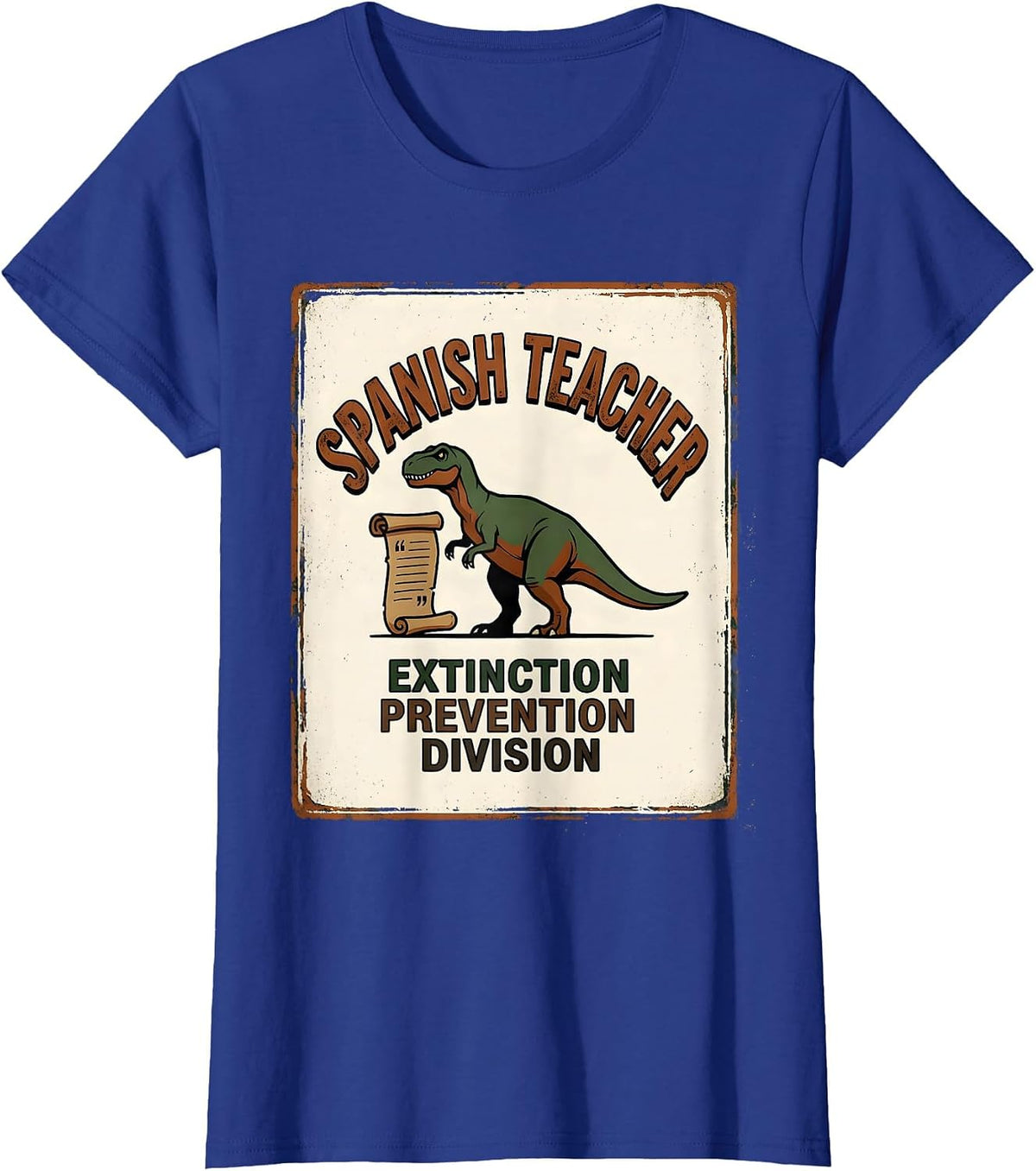 Women's Spanish Teacher, Extinction Prevention Division Vintage T-Shirt - Royal Blue