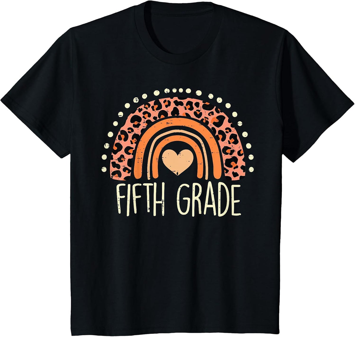 Fifth Grade 5th Rainbow First Day of School Teacher Girls T-Shirt - Black