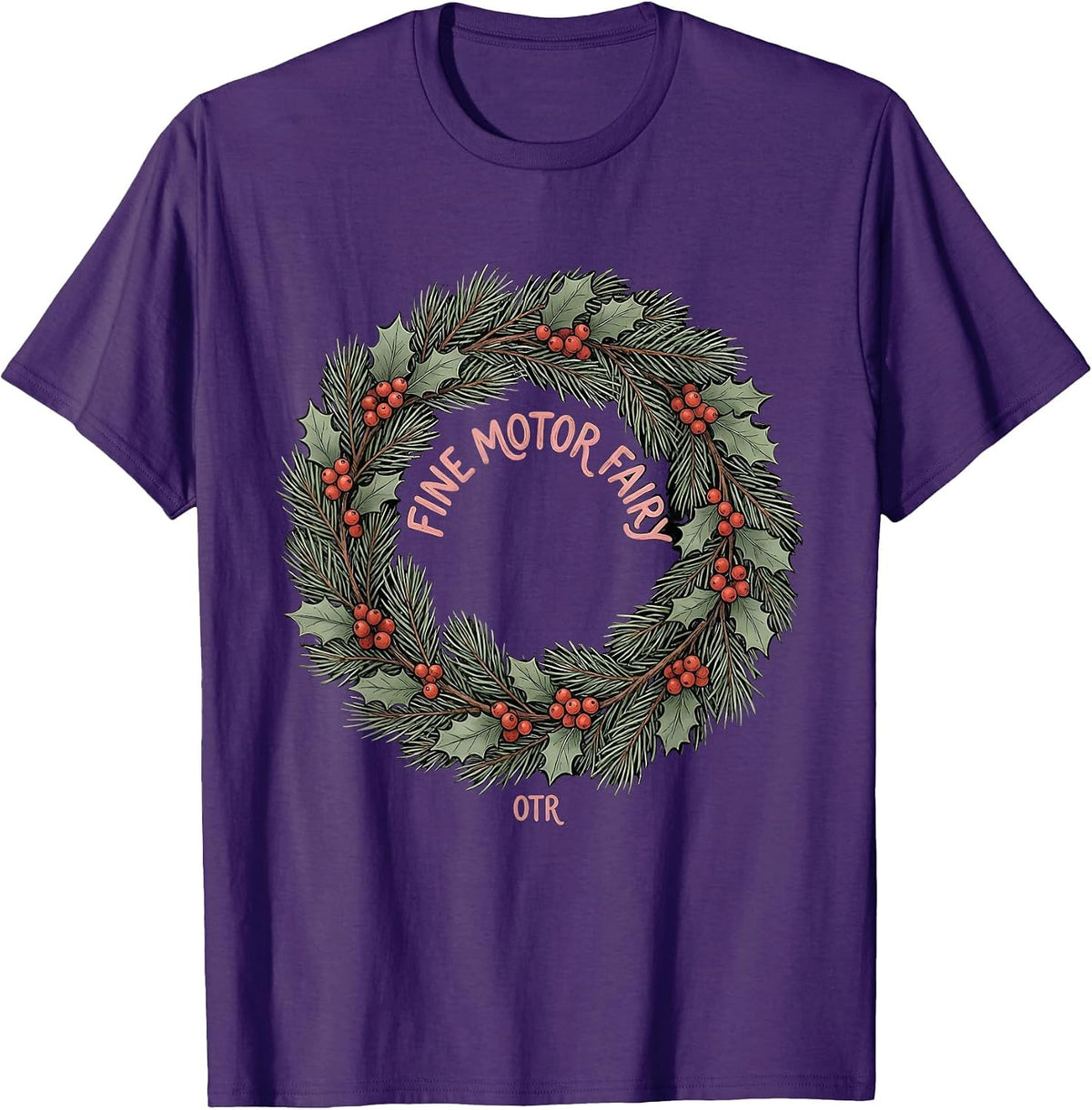 Men's Fine Motor Fairy OTR Boho Occupational Therapist Christmas T-Shirt - Purple