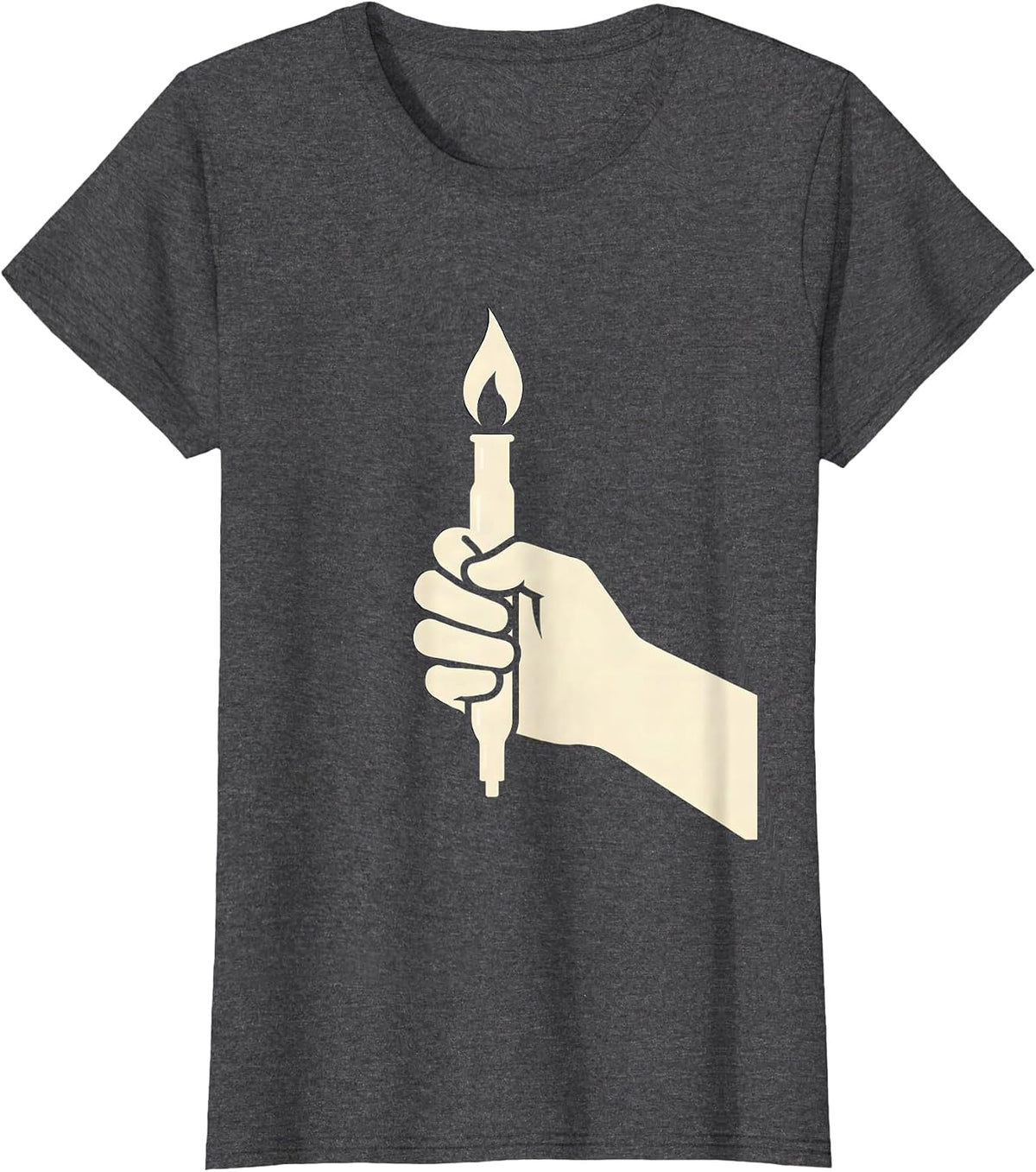 Women's Science Teacher Bunsen Burner Flame Illustration T-Shirt - Dark Heather Grey