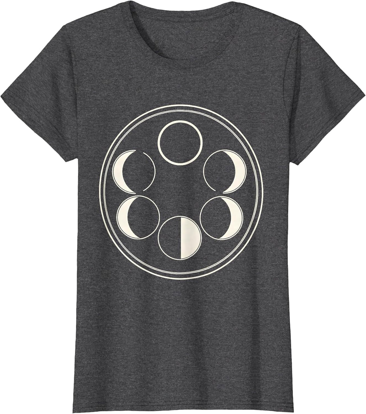 Women's Moon Phase Lunar Cycle Astronomy Celestial Gift T-Shirt - Dark Heather Grey