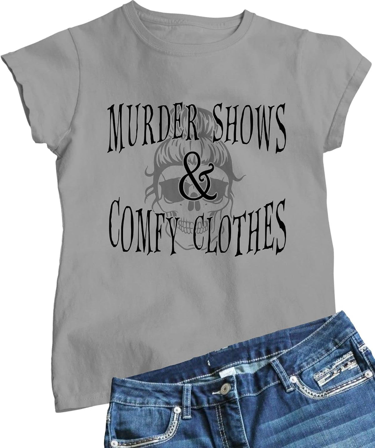 Go All Out Murder Shows & Comfy Clothes Funny Gift True Crime Mens Women T-Shirt - Athletic Heather