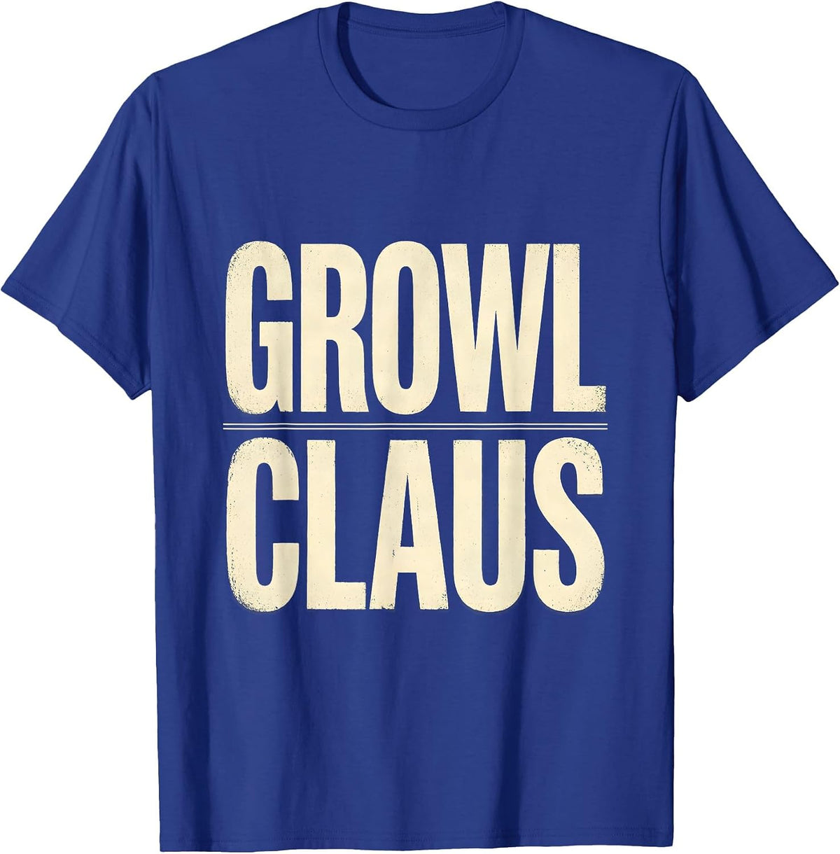 Men's Growl Claus Heavy Metal Rock Santa Christmas Humor T-Shirt - Royal Blue