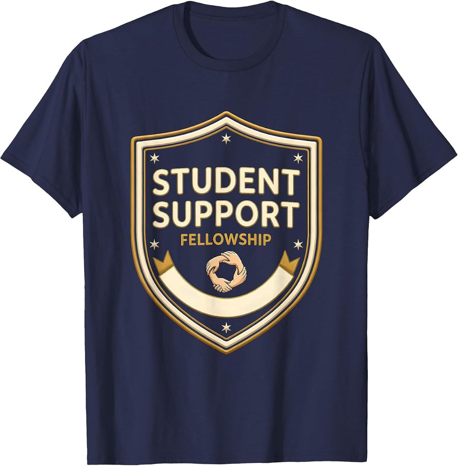 Student Support Fellowship School Counselor Social Worker T-Shirt - Navy Blue