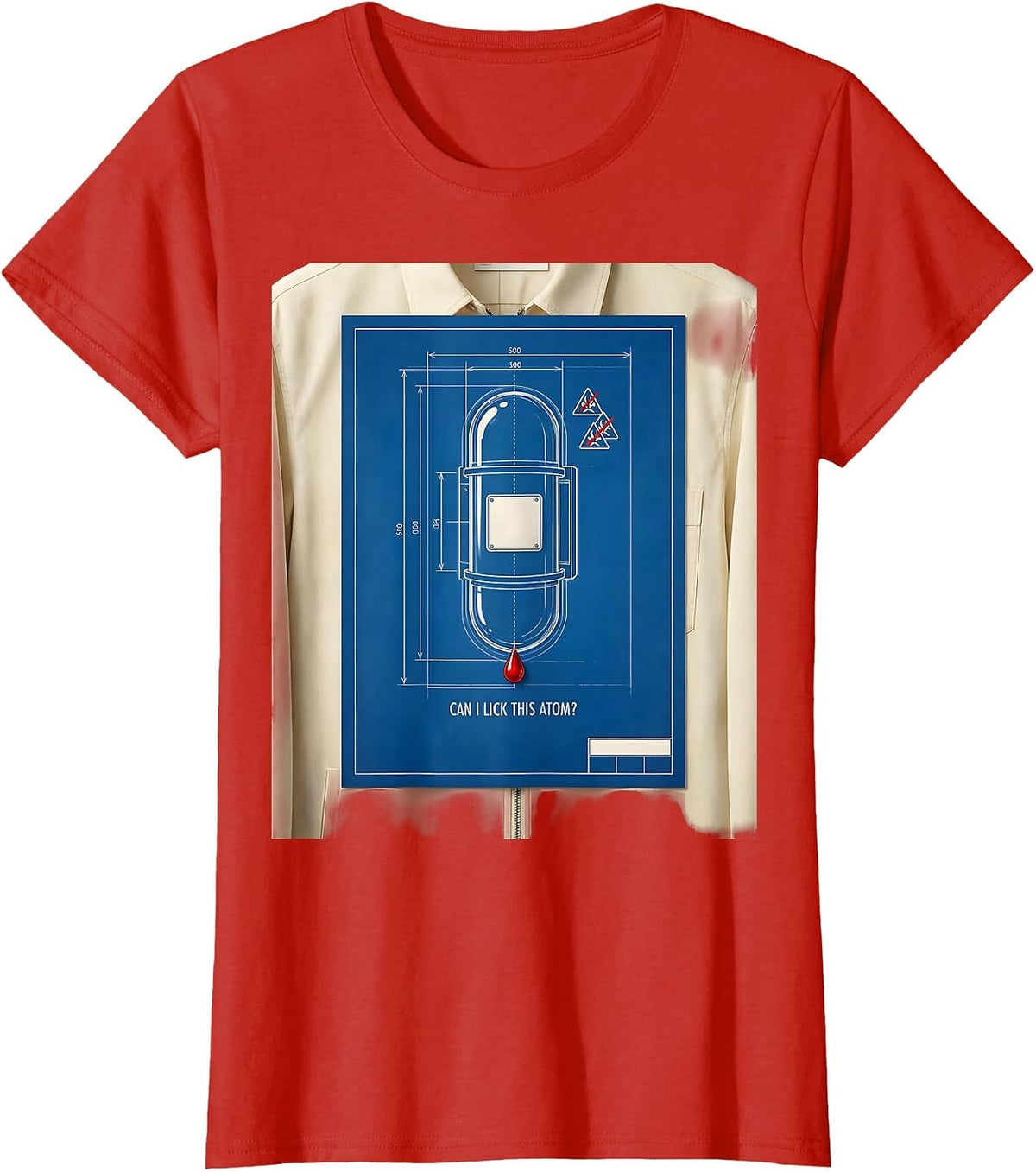 Can I Lick This Atom Funny Periodic Table Science Teacher T-Shirt - Red