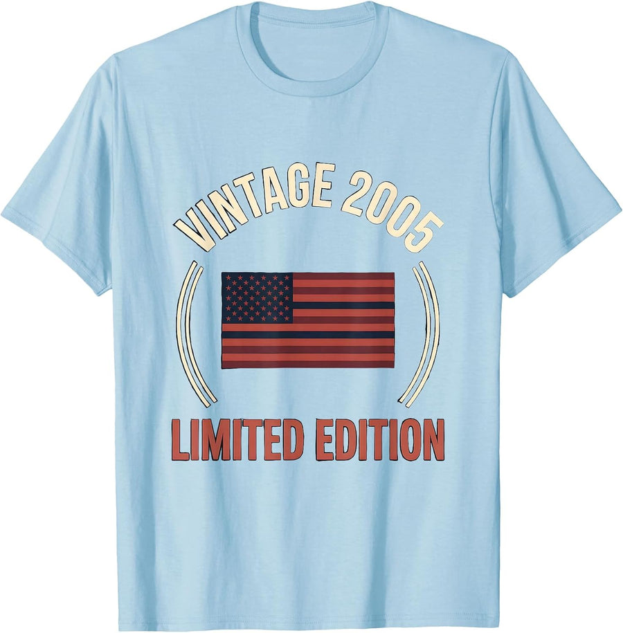 Men's Vintage 2005 Limited Edition Stamp 21st Birthday Gift Men T-Shirt - Baby Blue