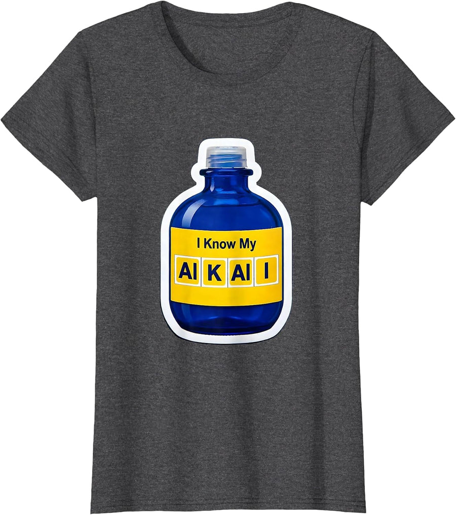 Women's I Know My AlKAlI Funny Chemistry Teacher Science Humor T-Shirt - Dark Heather Grey
