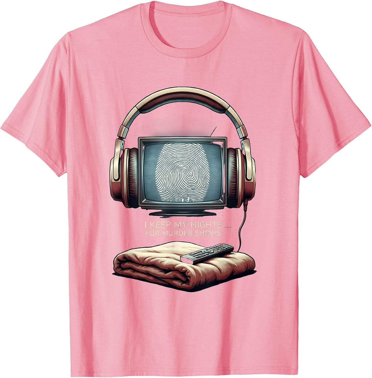 Men's I Keep My Nights For Murder Shows True Crime Fan Humor T-Shirt - Pink