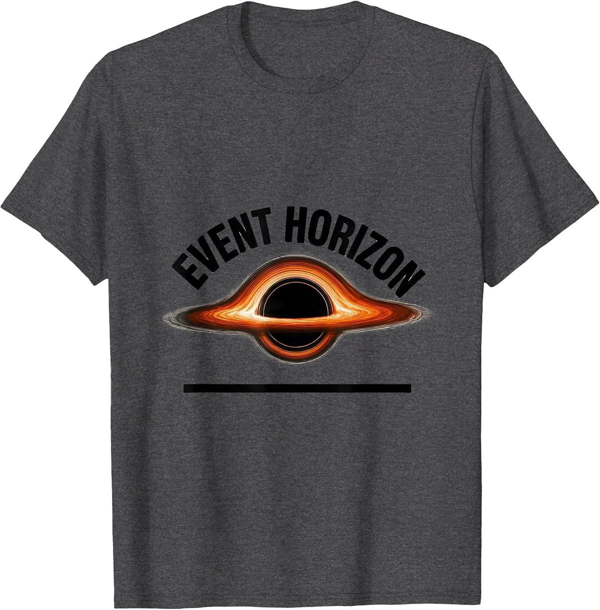 Men's Event Horizon Minimalist Astrophysics Science Student T-Shirt - Dark Heather Grey
