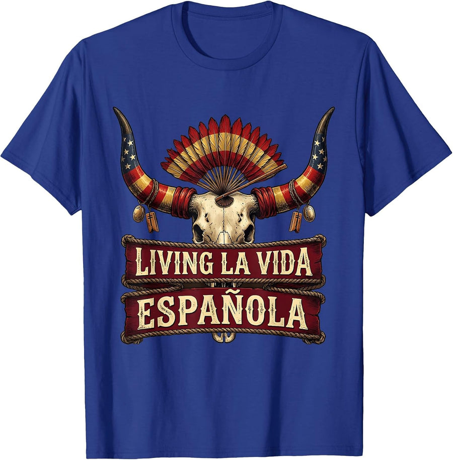 Living La Vida Espanola Spanish Teacher Design T-Shirt - Royal Blue