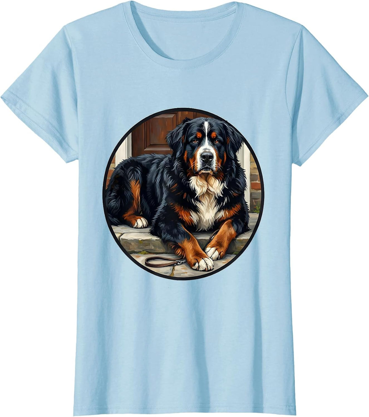 Bernese Mountain Dog Badge Funny Dog Lover T-Shirt - Baby Blue