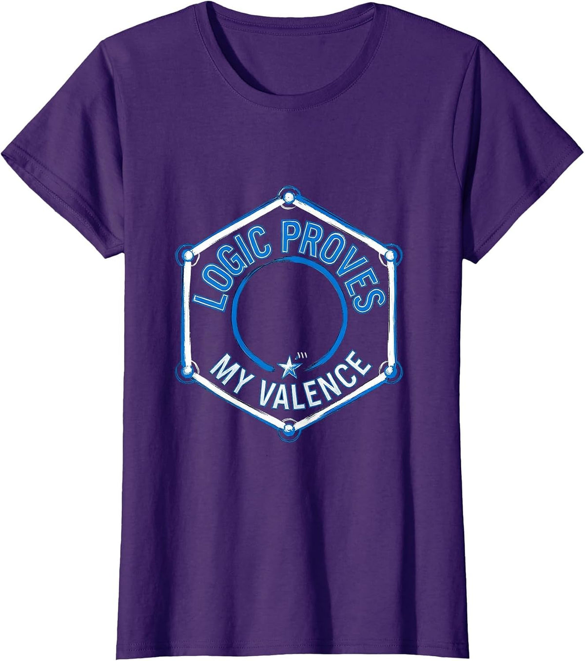 Women's Logic Proves My Valence Funny Chemistry Science Pun T-Shirt - Purple
