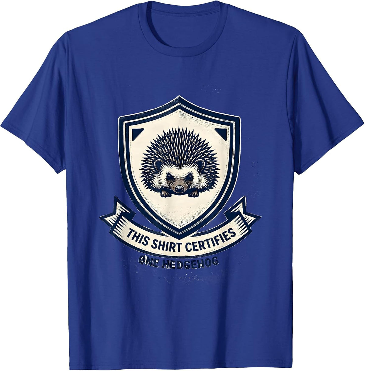 Men's This Shirt Certifies One Hedgehog Funny Lazy Halloween T-Shirt - Royal Blue