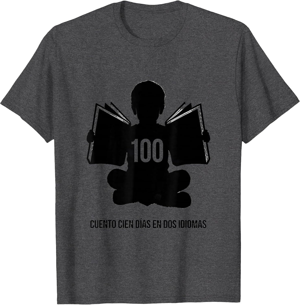 Men's Cuento Cien Días en Dos Idiomas Spanish Teacher 100th Day T-Shirt - Dark Heather Grey