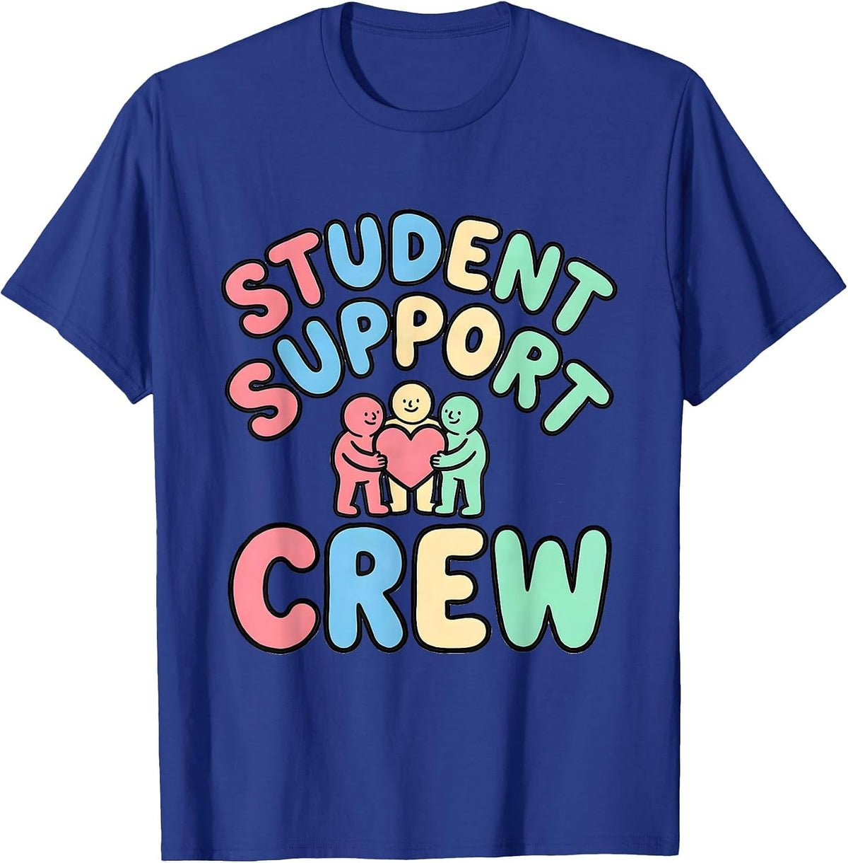 Men's Student Support Crew Playful School Counselor Mental Health T-Shirt - Royal Blue