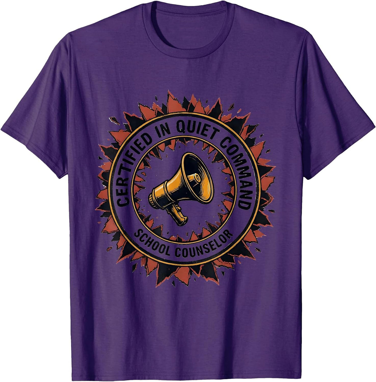 Certified In Quiet Command — School Counselor Funny T-Shirt - Purple