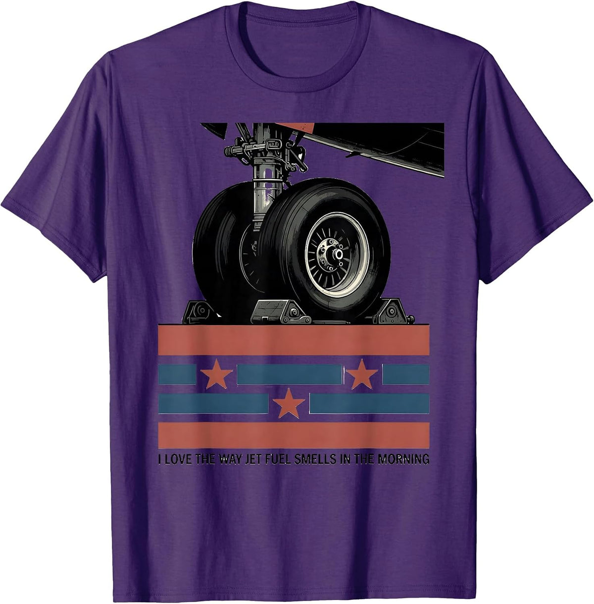 Men's I Love The Way Jet Fuel Smells In The Morning Aviation T-Shirt - Purple