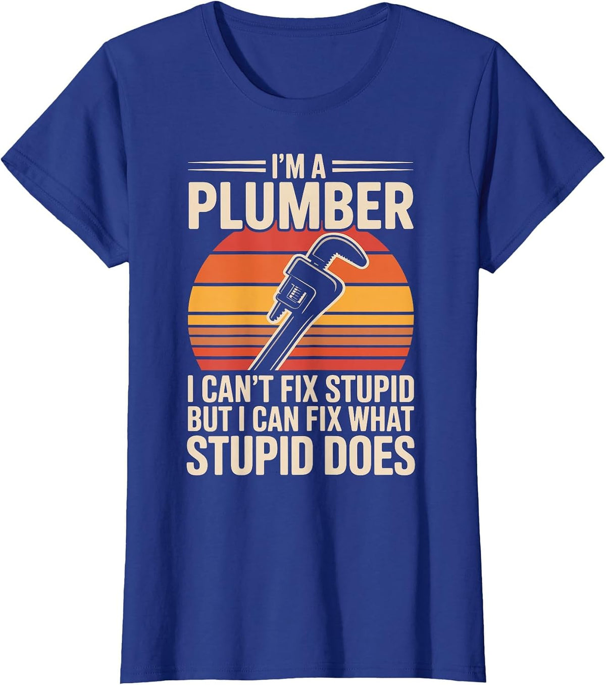I'm A Plumber I Can't Fix Stupid Funny Plumbing T-Shirt - Royal Blue