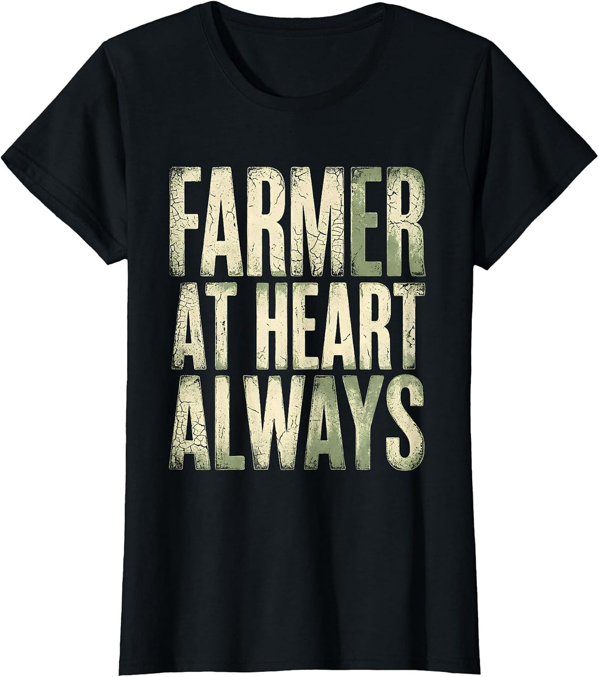 Women's Farmer At Heart Always Country Pride Design T-Shirt - Black