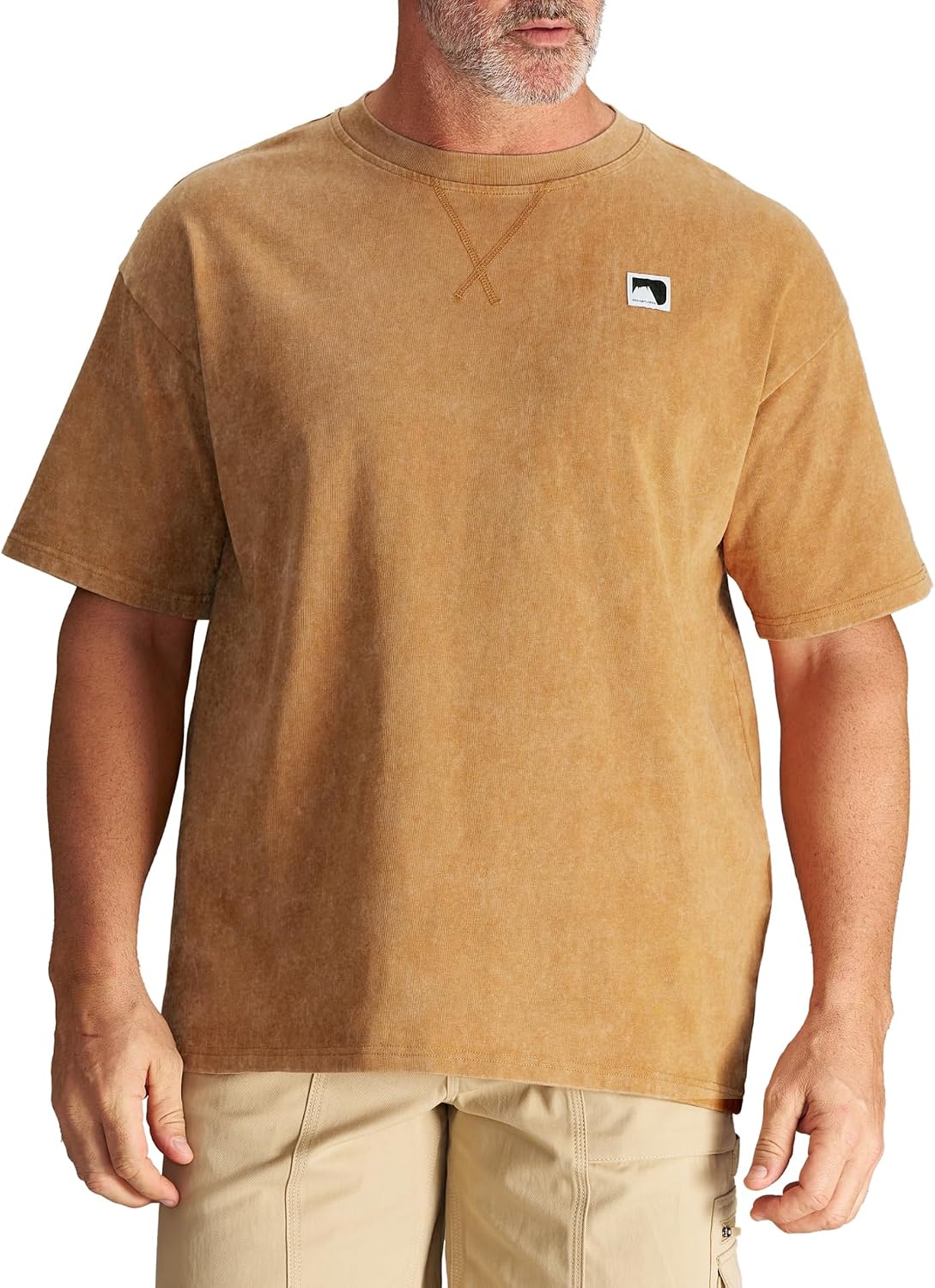CHRONOLINE Heavyweight T-Shirt for Men Acid Wash Tshirt Spring Summer 2026 Vintage Crew Neck Short Sleeve Thick Cotton Top -