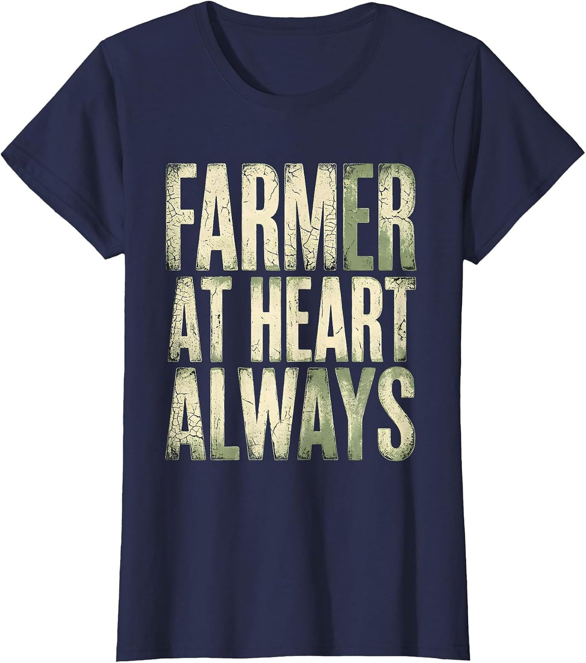 Women's Farmer At Heart Always Country Pride Design T-Shirt - Navy Blue