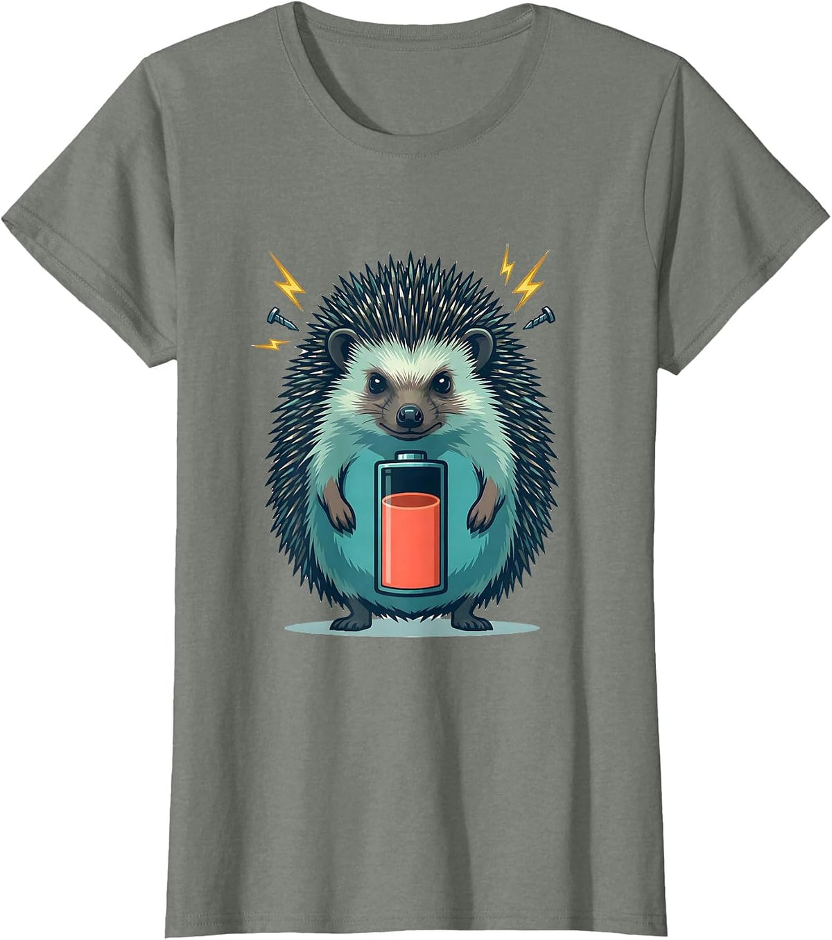 Calm Hedgehog Sarcastic Rage Animal Meme Humor T-Shirt - Olive Heather