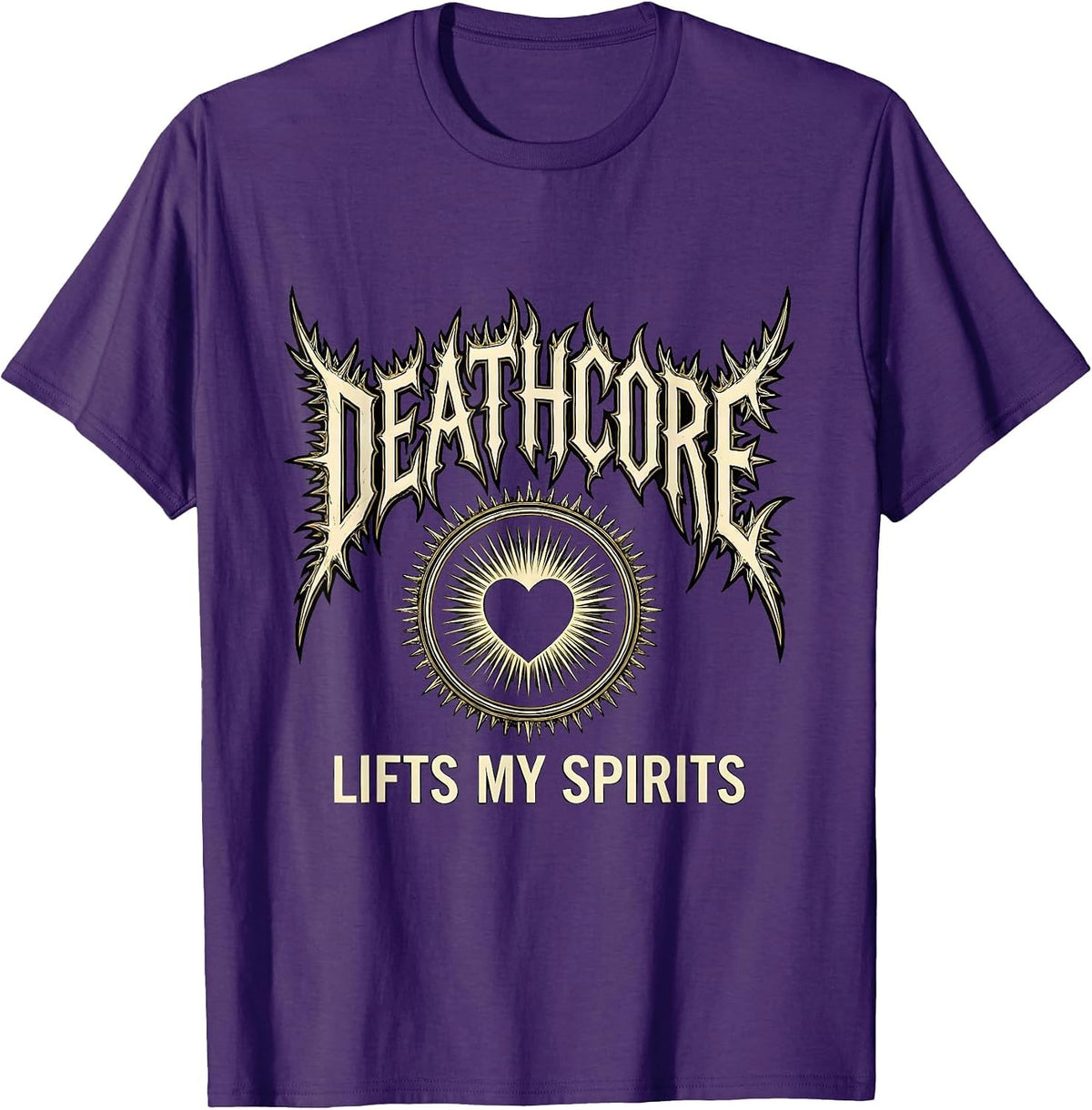Deathcore Lifts My Spirits Funny Heavy Metal Metalhead Humor T-Shirt - Purple